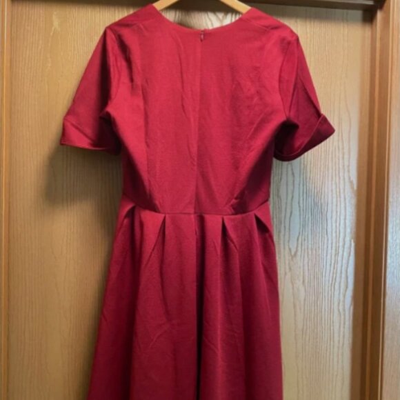 Women's Vintage Red Fit and Flare Midi Dress size XXL - Picture 3 of 5
